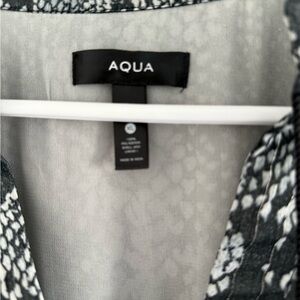 Aqua Black and White Patterned dress